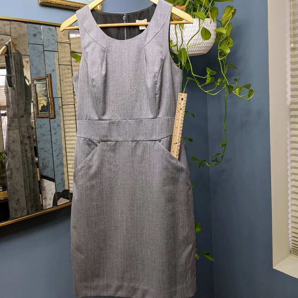 J Crew Business Gray Pencil Dress with Pockets